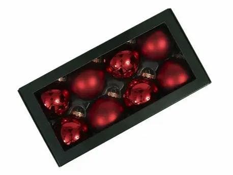 Kerstballen Glas Rood Combi mat glans 8 cm Set van 8, Diversen, Kerst, Nieuw, Ophalen of Verzenden