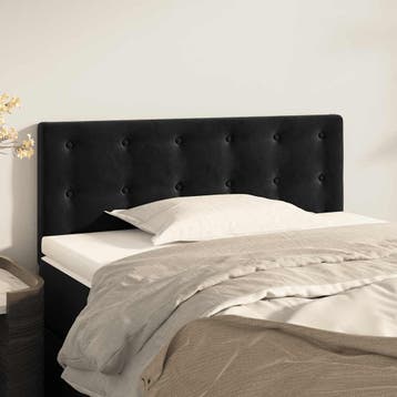 vidaXL Hoofdbord 90x5x78/88 cm fluweel zwart, Huis en Inrichting, Verzenden, Nieuw, Zwart, Stof