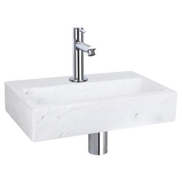 Fonteinset Differnz Flat Marmer 38x24x8 cm Wit Met Rechte, Ophalen of Verzenden, Nieuw, Overige typen