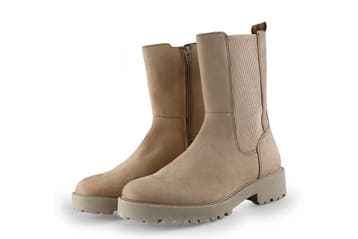 Manfield Chelsea boots in maat 38 Beige, Verzenden, Beige, Overige typen, Zo goed als nieuw