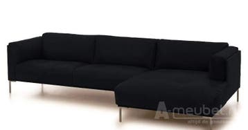 Loungebank Bern - loungebanken - Zwart, Nieuw, 125 tot 150 cm, Leer, 250 tot 300 cm