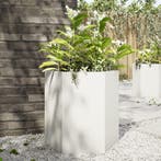 vidaXL Plantenbak zeshoek 46x40x45 cm staal wit, Verzenden, Nieuw, Metaal