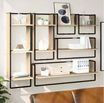 Set van 6 Wandplanken – Sonoma Eiken Wandrek Modern Design, Verzenden, Nieuw