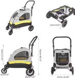 Honden- en Kattenwagen – Opvouwbare 4-Wiel Buggy voor Reizen, Verzenden, Nieuw