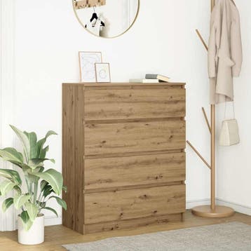 vidaXL Dressoir 80x35x99 cm spaanplaat artisan eikenkleurig, Huis en Inrichting, Kasten | Dressoirs, Verzenden, Nieuw, Overige houtsoorten