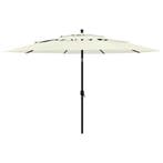 vidaXL Parasol 3-laags met aluminium paal 3,5 m zandkleurig, Verzenden, Nieuw, 3 tot 4 meter