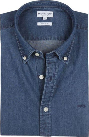 McGregor Overhemd Chambray Indigo maat L Heren, Kleding | Heren, Overhemden, Verzenden, Nieuw, Blauw, McGregor