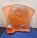 sculptuur, Elegante dame met cloche-hoed - 22 cm - Glas -
