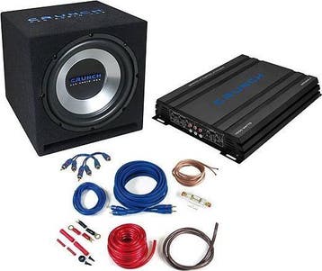 Crunch Bass Pakket CBP1000 – Subwoofer, Versterker &, Ophalen of Verzenden, Nieuw