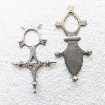 Zilver - Hanger - Croix (x2) Touareg Niger, Antiek en Kunst