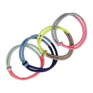 Haarelastieken Basic - Knoop - Duo Kleuren - Roze Groen, Sieraden, Tassen en Uiterlijk, Uiterlijk | Haarverzorging, Nieuw