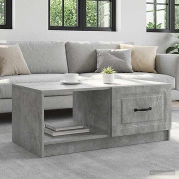 vidaXL Salontafel Betongrijs 90 x 50 x 37 cm Bewerkt hout, Verzenden, Nieuw, Overige houtsoorten, 50 tot 100 cm