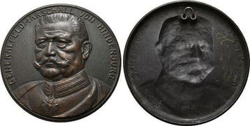 1914 Personenmedaille Hindenburg, Paul von Beneckendorff..., Verzenden