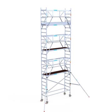 Euroscaffold steiger dubbele Voorloopleuning 75x250x8,2 WH, Doe-het-zelf en Verbouw, Steigers, Nieuw, Rolsteiger of Kamersteiger