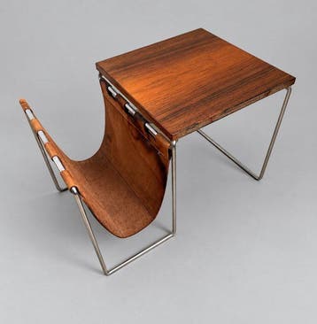 Brabantia - van Elderen - Bijzettafel - Hout, Leder, Staal -