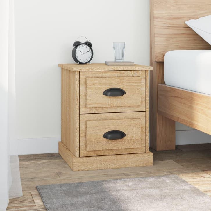 vidaXL Nachtkastje 39x39x47,5 cm bewerkt hout sonoma, Huis en Inrichting, Slaapkamer | Nachtkastjes, Nieuw, Minder dan 45 cm, Hout