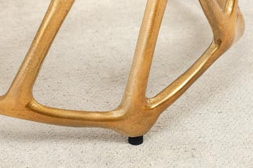 Handgemaakte bijzettafel LIQUID GEOMETRY 50cm goud rond, Huis en Inrichting, Tafels | Sidetables, Ophalen of Verzenden, Nieuw
