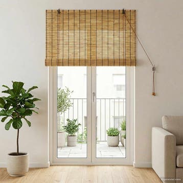 vidaXL Rolgordijn Naturel 120 x 220 cm Riet, Verzenden, Nieuw, Bruin