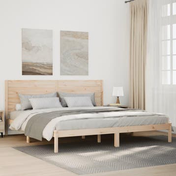 vidaXL Bedframe extra lang zonder matras massief hout, Eenpersoons, Bruin, Verzenden, Nieuw