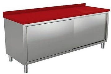 Polyethylene werk/snijtafel met schuifdeuren, Snijtafel 70cm, Gebruikt