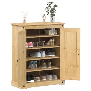 vidaXL Schoenenkast Corona 86x38,5x108 cm massief grenenhout, Verzenden, Nieuw