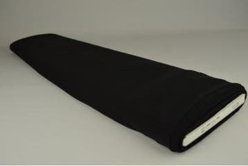 Zwarte chiffon stof  - 15 of 50 meter rol, 120 cm of meer, Zwart, Ophalen of Verzenden, Polyester