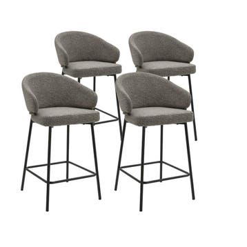DS4U - Sofia barkruk 65 cm - Set van 4 - Taupe met zwarte, Ophalen of Verzenden, Nieuw