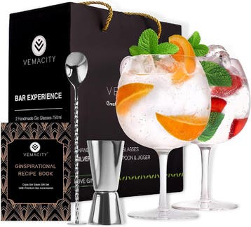 Gin Cadeauset incl. Accessoires | 39% Korting, Ophalen of Verzenden, Zo goed als nieuw, Glas, Glas of Glazen