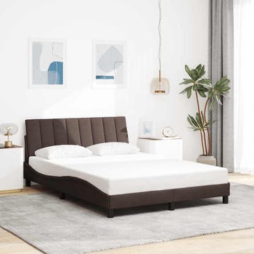 vidaXL Bedframe zonder matras Hanko stof donkerbruin, Bruin, Verzenden, Stof, Nieuw