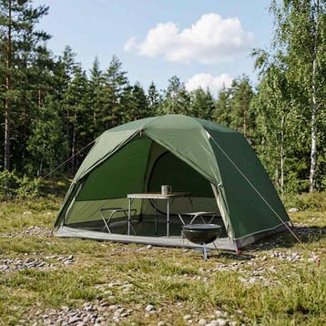 vidaXL Backpacking Tent Groen 2-persoons 185T Polyester met, Caravans en Kamperen, Tenten, Verzenden, Nieuw, Tot en met 2