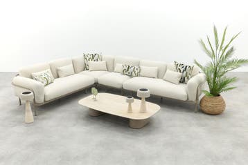 Elias hoekbank loungeset - Naturel, Verzenden, Nieuw, Overige materialen, Loungeset