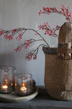 Namaak lange Rozenbottel tak red 100 cm, Ophalen of Verzenden, Nieuw