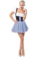 Dirndl Eva Blauw/Bruin Kort, Ophalen of Verzenden, Nieuw