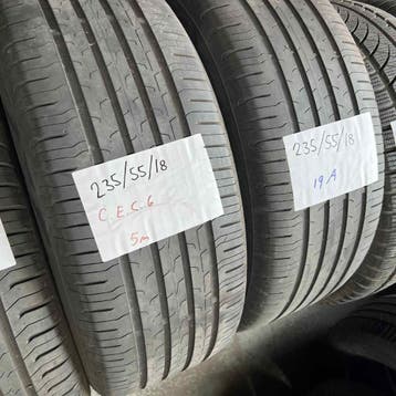 2 x Continental EcoContact 6 235-55-18 Zomerbanden 5mm, 18 inch, Gebruikt, Ophalen of Verzenden, 235 mm