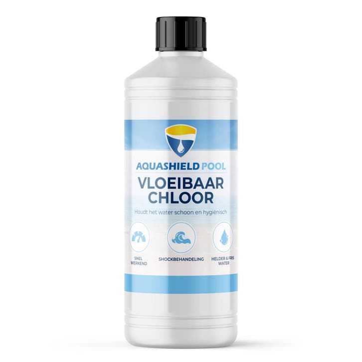 Aquashield Pool Aquashield pool vloeibaar chloor 1 liter,, Tuin en Terras, Zwembaden, Nieuw, Verzenden
