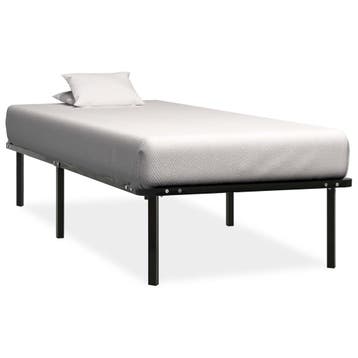vidaXL Bedframe metaal zwart 90x200 cm, 90 cm, Eenpersoons, Verzenden, Zwart