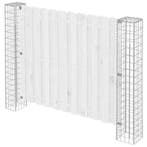 vidaXL Afrasteringspaal 2 pcs Zilver 20 x 20 x 190 cm Metaal, Verzenden, Nieuw