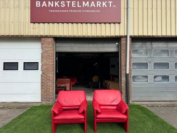 Leolux Bora Beta fauteuils rood design relax stoelen, Zo goed als nieuw, 75 tot 100 cm, Design