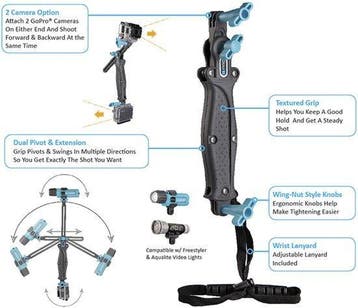 UKPro Freestyler Video Lighting Kit voor GoPros - grijs, Verzenden, Nieuw