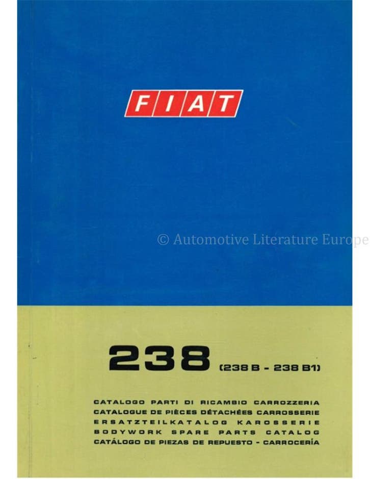 1968 FIAT 238 CARROSSERIE ONDERDELENHANDBOEK, Auto diversen, Handleidingen en Instructieboekjes