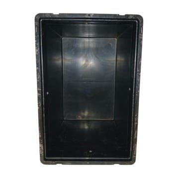 Stapelbak, 600x400x480 mm, euronorm, zwart pp, gebruikt -, Gebruikt, 40 tot 60 cm, 50 tot 75 cm, Bak of Kist
