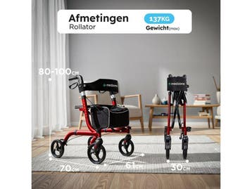 Medzone Fortis - Rollator Lichtgewicht Opvouwbaar -, Verzenden, Nieuw