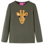 vidaXL Kindershirt met lange mouwen 104 kakikleurig, Verzenden, Nieuw