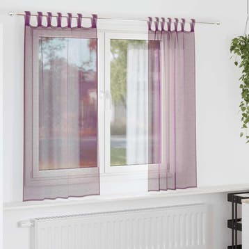 vidaXL Gordijnen met lussen 2 st 140x175 cm paars, Verzenden, Nieuw, Paars