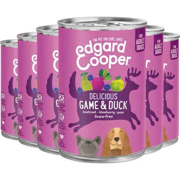 6x Edgard&Cooper Blik Vers Vlees Hondenvoer Wild - Eend 4..., Dieren en Toebehoren, Verzenden, Hond