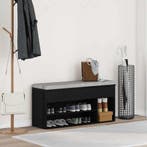 vidaXL Schoenenbank 102x30,5x45 cm spaanplaat zwart, Verzenden, Nieuw