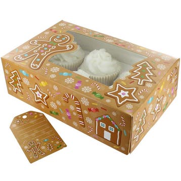 Culpitt Cupcake Doosje 6/12 Gingerbread(tray-venster) 20s**, Verzenden, Nieuw