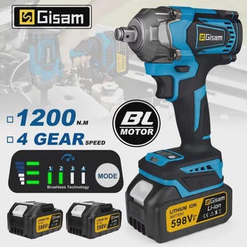 Gisam Accu Slagmoersleutel 1200Nm Brushless 1/2 inch - Krach, Verzenden, Nieuw