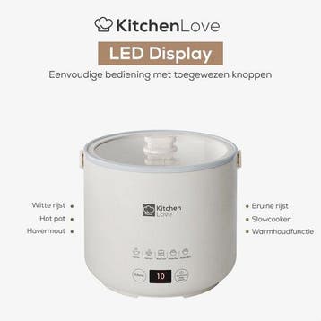 2dekans | KitchenLove Rijstkoker - 0.4L - Multicooker - Rice, Huis en Inrichting, Ophalen of Verzenden, Zo goed als nieuw
