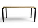 Recht N-poot bureau, 200x100cm, natuur eiken-zwart, Huis en Inrichting, Bureaus, Ophalen of Verzenden, Gebruikt